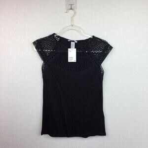 BNWT! • H&M  • Black Top with Lace Top